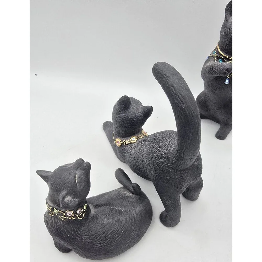 Set of 4 Lenox Jeweled Black Cat Collection
